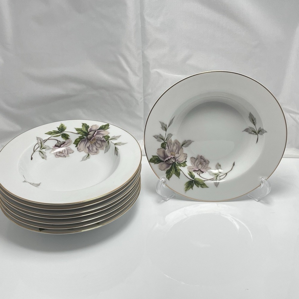 SEYEI ( Say-Yay )Fine China Japan Peony Set Of 8 Bowls 7.25 Inches 2104 VTG 1958